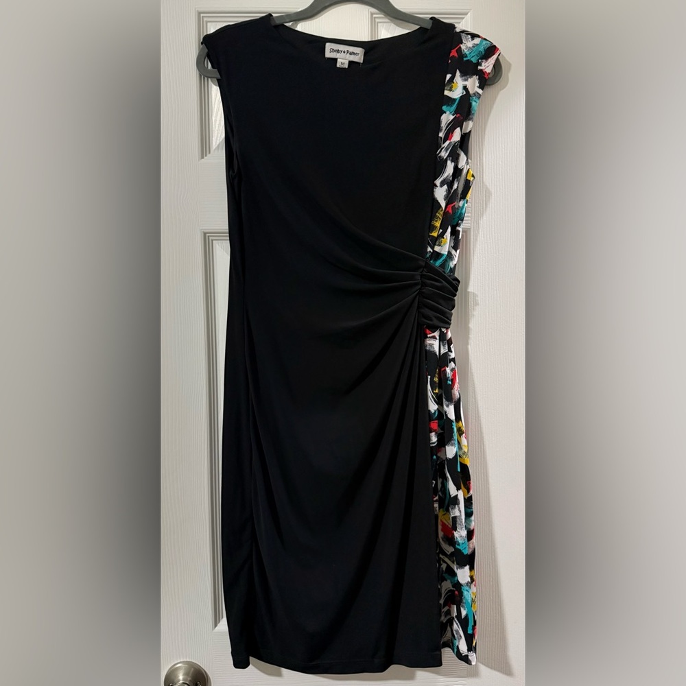 Shelby & Palmer Black Dress with Multicolor Print Panel